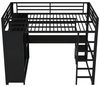 STILVORA Hochbett 140x200 mit Schreibtisch,Jugendbett mit LED,Kleiderschrank&Ablagefach (mit LED, Schreibtisch, Kleiderschrank und Stauraum – Platzsparendes Design) Bild 4