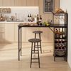 COSTWAY Bartisch (3 TLG. mit Hockern), mit Weinregal & Halterungen Bild 2