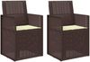 vidaXL Garten Esszimmerstühle 2 pcs Braun und Creme PP 899989 Bild 2