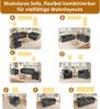 Merax Sofakombination, Modulares Sofa-Set, Frei Kombinierbar, Chenille Stoff Sofa, 3-Sitzer + 2 Sessel, Mit Kissen, Weich Gepolstert, Wohnzimmer Sofa, Grau Bild 2
