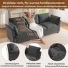 Merax Sofakombination, Modulares Sofa-Set, Frei Kombinierbar, Chenille Stoff Sofa, 3-Sitzer + 2 Sessel, Mit Kissen, Weich Gepolstert, Wohnzimmer Sofa, Grau Bild 3