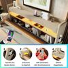 Merax Doppelbett Polsterbett 160*200, Stauraum Kopfteil mit USB und Typ C-Port ,360-Surround-LED-Funktion rund um Kopf- und Fußende des, Betten mit Hydraulisch Stauraum, Beige , Leinen(Ohne Matratze) Bild 5