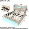 Merax Doppelbett Polsterbett 160*200, Stauraum Kopfteil mit USB und Typ C-Port ,360-Surround-LED-Funktion rund um Kopf- und Fußende des, Betten mit Hydraulisch Stauraum, Beige , Leinen(Ohne Matratze) Bild 4