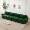 Sofa Modular 4-Sitzer mit Sitzfläche Tiefsitz 74 cm, Cordstoff Grün, 32D-Schaum, boneless Komfort, montagefrei,382x104x69 cm Bild 2