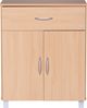 Sideboard Buche WL1.335 60 x 75 x 30 cm Kommode mit Schublade und Türen, Kleine Moderne Anrichte Braun, Design Holz Schrank, Allzweckschrank mit Griffen, Kleiner Flurschrank Schmal Bild 2