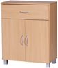 Sideboard Buche WL1.335 60 x 75 x 30 cm Kommode mit Schublade und Türen, Kleine Moderne Anrichte Braun, Design Holz Schrank, Allzweckschrank mit Griffen, Kleiner Flurschrank Schmal Bild 4