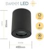 Sweet LED Aufbauleuchte 4er Set IP44 Aluminium Deckenspots rund für Bad & Küche schwarz, ohne Leuchtmittel, Aufbaustrahler LED, Aufbauspot, Deckenstrahler Bild 4