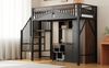 Metall-Hochbett Einzigartige Sicherheitsumrandung mit Fenster Mit Sicherheitsleiter Genügend Platz unter dem Bett für freien Stoffbezug Metall Schwarz 90 x 200 cm Bild 5