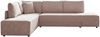 KAWOLA Schlafsofa SADIRA Ecksofa Cord taupe Recamiere links 89 x 209 x 288 cm Bild 3