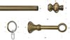 GARESA Gardinenstange ANDREA, Ø 20 mm, 1-läufig, Wunschmaßlänge, verschraubt, Metall, Vorhanggarnitur, verlängerbar, Endknopf Profil groß, mit Ringen Bild 3