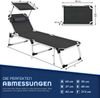 tillvex® Sonnenliege mit Dach und Kopfkissen Schwarz - Basic Polsterung | Gartenliege Liegestuhl klappbar | Strandliege mit verstellbarer Rückenlehne, gepolsterte Liegefläche | Aluminium Liege Bild 5