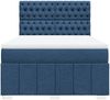 vidaXL Boxspringbett mit Matratze Blau 160x200 cm Stoff 3291732 Bild 4