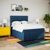 vidaXL Boxspringbett mit Matratze Blau 160x200 cm Stoff 3291732 Bild 3
