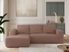Ecksofa mit Schlaffunktion, Bettkasten und losen Kissen für das Wohnzimmer - TRENTINO - Rosa Boucle - links Bild 3