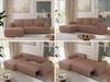 Ecksofa mit Schlaffunktion, Bettkasten und losen Kissen für das Wohnzimmer - TRENTINO - Rosa Boucle - links Bild 2