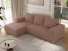 Ecksofa mit Schlaffunktion, Bettkasten und losen Kissen für das Wohnzimmer - TRENTINO - Rosa Boucle - links Bild 4