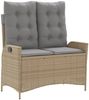 vidaXL Gartenbank Verstellbar mit Kissen Beige Poly Rattan 368240 Bild 2