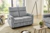 2-Sitzer-Relaxsofa Couch Liegefunktion Federkernpolsterung Velours Vintage Grau Bild 2
