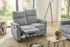 2-Sitzer-Relaxsofa Couch Liegefunktion Federkernpolsterung Velours Vintage Grau Bild 4
