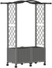 vidaXL Hochbeet mit Rankgitter und Dach Hellgrau 125 x 40 x 144 cm PP 3423016 Bild 2