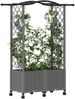 vidaXL Hochbeet mit Rankgitter und Dach Hellgrau 125 x 40 x 144 cm PP 3423016 Bild 3