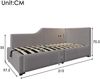 Merax Einzelbett, Polsterbett Kinderbett Jugendbett Daybett 90x200cm, Schlafsofa mit hydraulischem Stauraum, Leselichtfunktion und USB-C-Ladefunktion, Samt, Grau Bild 4