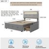 LED-Bett 90x200 cm mit Schubladen, Polsterbett, Stauraumbett, Holzrahmen, klassische Optik, LED-Farbwechsel Bild 5