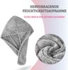 Haarturban ( Grau ) Cozy mit Knopf - 25x65cm ( One SIze ) Superweich Flauschig - Saugstark, Handtuch Haare Turban Haarhandtuch Schnelltrocknend Bild 4