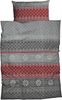 CASATEX Bettwäsche Moldau, Biber, 2 teilig, norwegisches Muster, Schneekristalle, rustikales und elegantes Design Bild 4