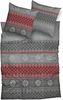 CASATEX Bettwäsche Moldau, Biber, 2 teilig, norwegisches Muster, Schneekristalle, rustikales und elegantes Design Bild 2