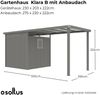 osoltus Metall Gerätehaus Luma BX 505 x 230 x 222 cm Graualuminium Anbau Bild 3