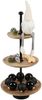 Etagere 3-stöckig Mangoholz mit Metallstange Ø28/23,5/17,5 cm Höhe 58 cm – stilvolle Holzetagere mit Metallstange für Obst Gebäck oder Deko, rustikal und elegant für Tisch & Buffet Bild 5