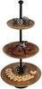 Etagere 3-stöckig Mangoholz mit Metallstange Ø28/23,5/17,5 cm Höhe 58 cm – stilvolle Holzetagere mit Metallstange für Obst Gebäck oder Deko, rustikal und elegant für Tisch & Buffet Bild 4