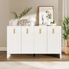 Modernes, minimalistisches weißes Sideboard: die perfekte Kombination aus flexiblem Stauraum und elegantem Design, Sideboard mit goldenen Griffen und verstellbaren Trennwänden Bild 3