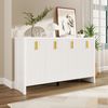 Modernes, minimalistisches weißes Sideboard: die perfekte Kombination aus flexiblem Stauraum und elegantem Design, Sideboard mit goldenen Griffen und verstellbaren Trennwänden Bild 2