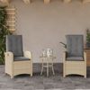 vidaXL 3-tlg. Bistro-Set mit Kissen Beigemischung Poly Rattan 365181 Bild 3