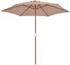 vidaXL Sonnenschirm mit Holz-Mast 270 cm Taupe 44516 Bild 2