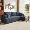 Merax Modulares L-förmiges Ecksofa ohne Gestell, Cloud-Sofa, bequemes Chenille-Gewebe, frei kombinierbar, bodennahes Design, keine Montage erforderlich, Blau Bild 3