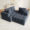 Merax Modulares L-förmiges Ecksofa ohne Gestell, Cloud-Sofa, bequemes Chenille-Gewebe, frei kombinierbar, bodennahes Design, keine Montage erforderlich, Blau Bild 5