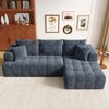 Merax Modulares L-förmiges Ecksofa ohne Gestell, Cloud-Sofa, bequemes Chenille-Gewebe, frei kombinierbar, bodennahes Design, keine Montage erforderlich, Blau Bild 2