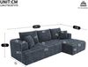 Merax Modulares L-förmiges Ecksofa ohne Gestell, Cloud-Sofa, bequemes Chenille-Gewebe, frei kombinierbar, bodennahes Design, keine Montage erforderlich, Blau Bild 4