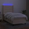 vidaXL Boxspringbett mit Matratze & LED Stoff Creme 80x200 cm, Härtegrad: H2 [3138594] Bild 3