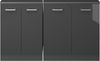 Küchenschrank für Dachschrägen R-Line Anthrazit Hochglanz 140 cm 2er Set Vicco Bild 4