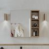 Roomart LOTUS-I-65 Badmöbel - nur Spiegelschrank - H 60 x B 16 x T 65 cm • Weiß-Eiche Bild 2