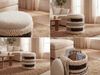 Sitzhocker mit Stauraum aus Wolle 40cm Beige Stoff Rund - Design Boho Stoffhocker mit abnehmbarem Deckel - Polsterhocker Schminktisch Hocker - Beistellhocker für Wohnzimmer Handmade Bild 5