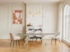 Vente-unique - VELIKA Esstisch Glas TransparentBeige - B 90 cm x H 76 cm x L 160 cm240 cm Bild 2