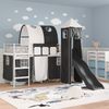 vidaXL Kinderloftbett Uni Weiß und Schwarz 90 x 190 cm Metall 42020894 Bild 3