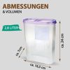 Vorratsdosen mit Deckel 2,8 Liter ( 2er Pack / Lila ), Luftdicht Schüttdose BPA frei, Vorratsbehälter Set - Frischhaltedosen Klappdeckel Bild 4