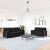 vidaXL 2-tlg. Sofagarnitur mit Kissen und Nackenrollen Schwarz Samt 3278416 Bild 3