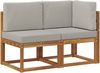 vidaXL Outdoor Mittel- und Ecksofa 2 Stück Natürlich und Hellgrau 900470 Bild 2